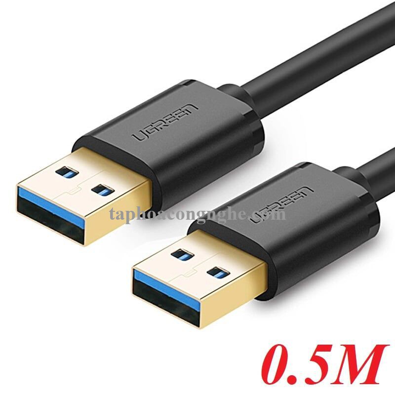 Ugreen 10369 0.5M màu Đen Cáp 2 đầu USB 3.0 dương cao cấp US128 30010369
